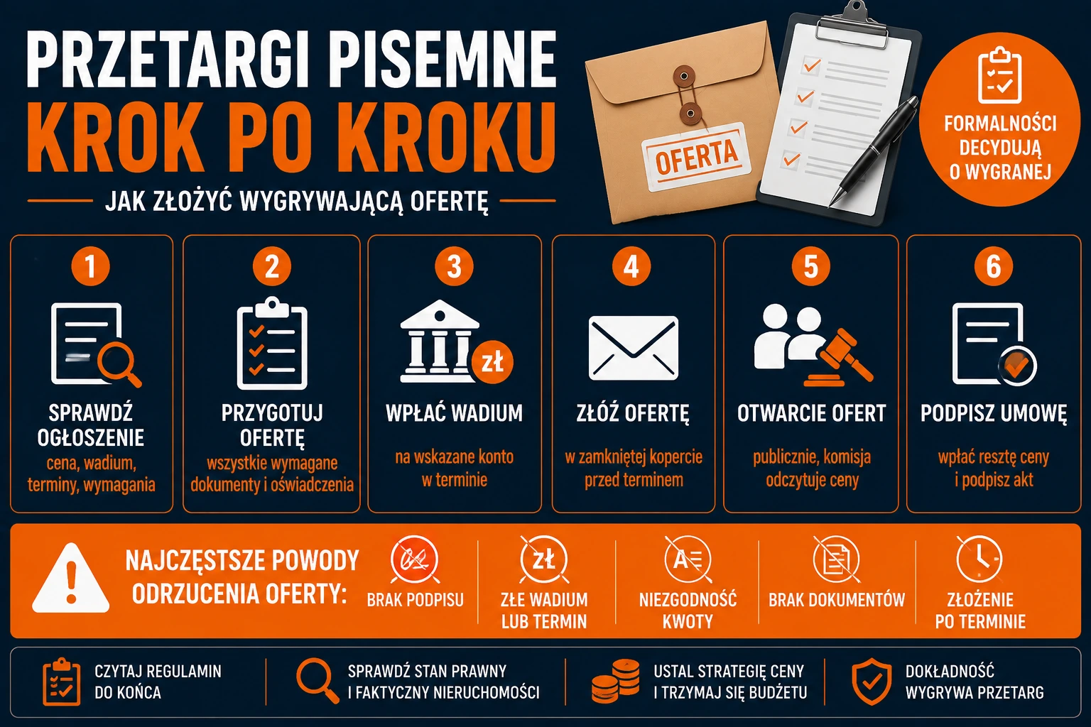 Przetargi pisemne krok po kroku – jak złożyć wygrywającą ofertę